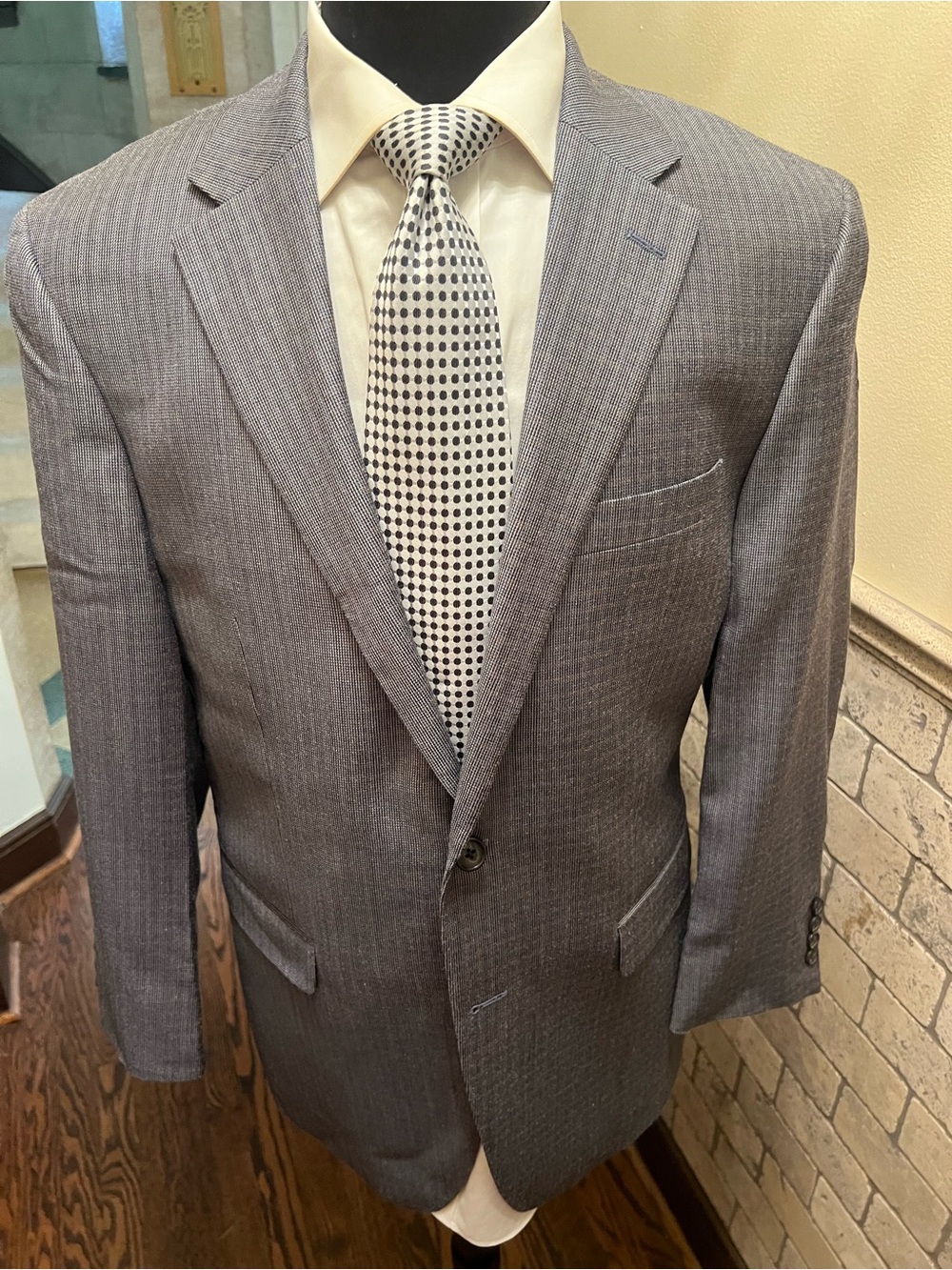Lauren Ralph Lauren Gray Checked Sport Coat Blazer Wool/Silk Men 42R - Picture 11 of 14